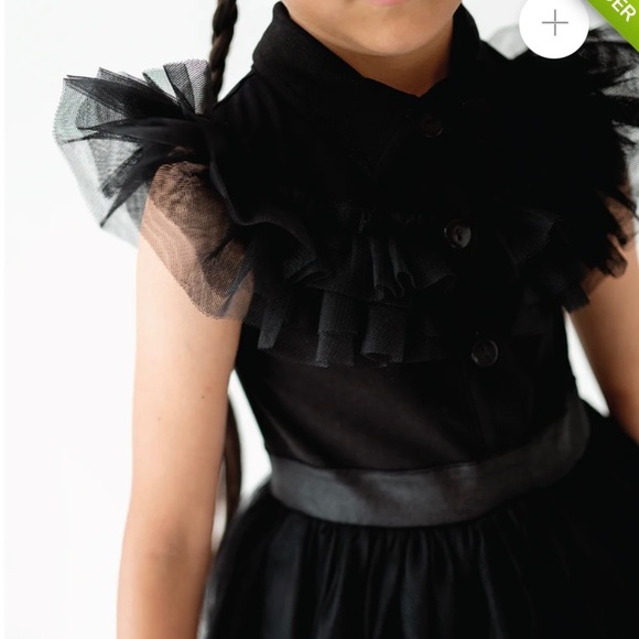 Taylor Joelle Gothic Gown in Tulle 3 Childrens. Wednesday Halloween Cost… - Picture 2 of 11